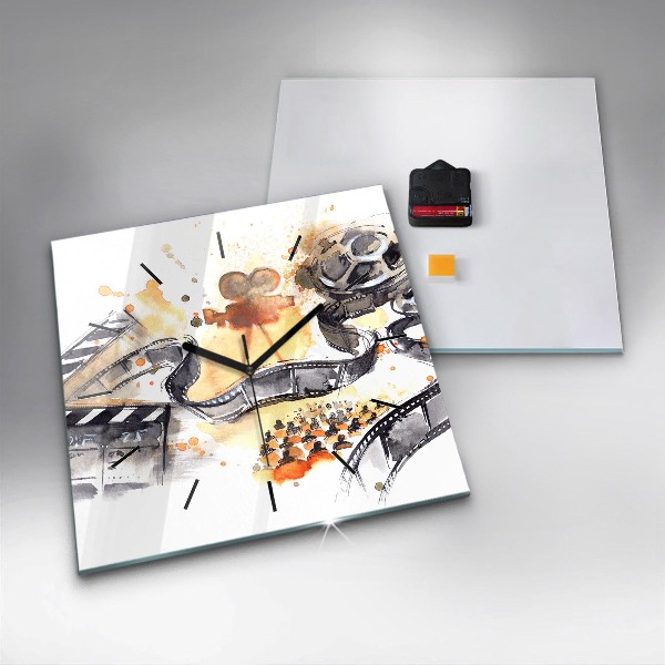 Reloj de pared cuadrado Cámara cinematográfica