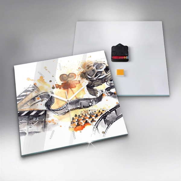 Reloj de pared cuadrado Cámara cinematográfica