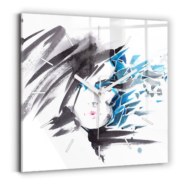 Reloj de pared cuadrado Rostro abstracto de mujer