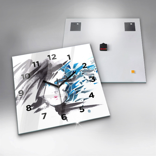 Reloj de pared cuadrado Rostro abstracto de mujer