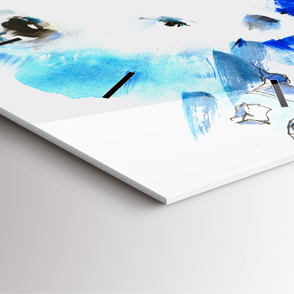 Reloj cuadrado Oso sobre fondo de hielo