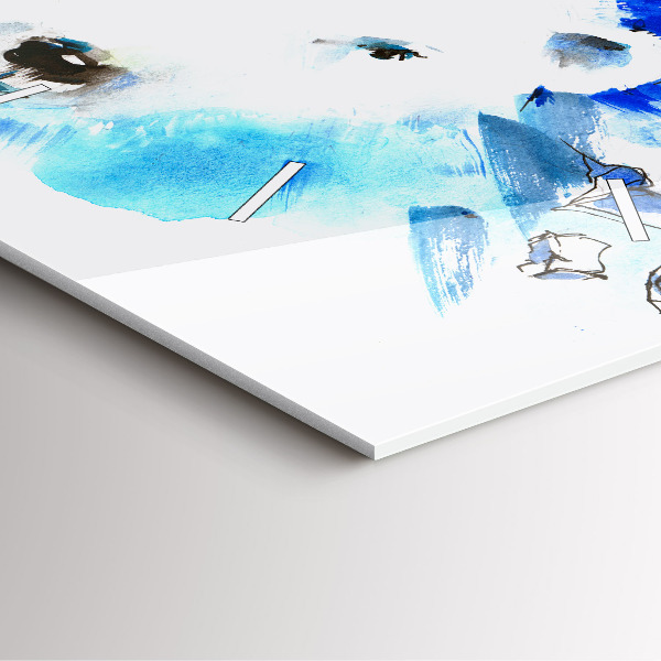 Reloj cuadrado Oso sobre fondo de hielo