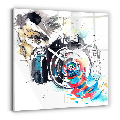 Reloj de pared cuadrado Mujer cámara fotógrafa