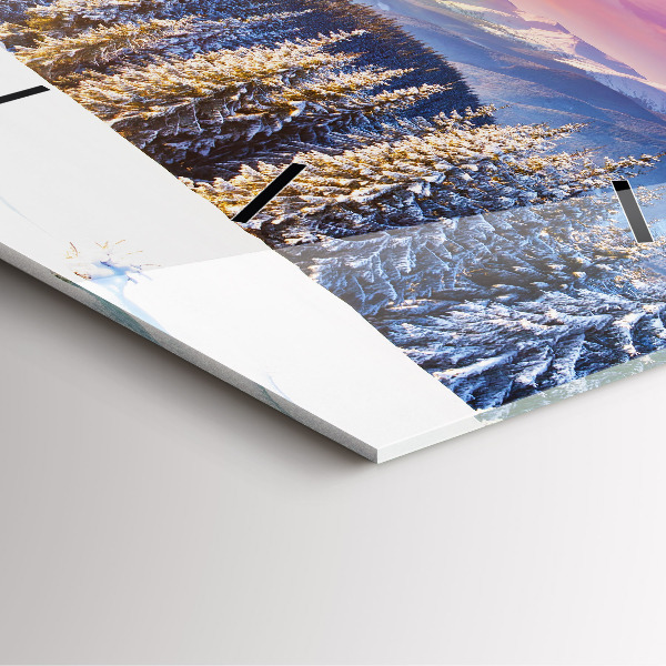 Reloj cuadrado Paisaje invernal de montaña