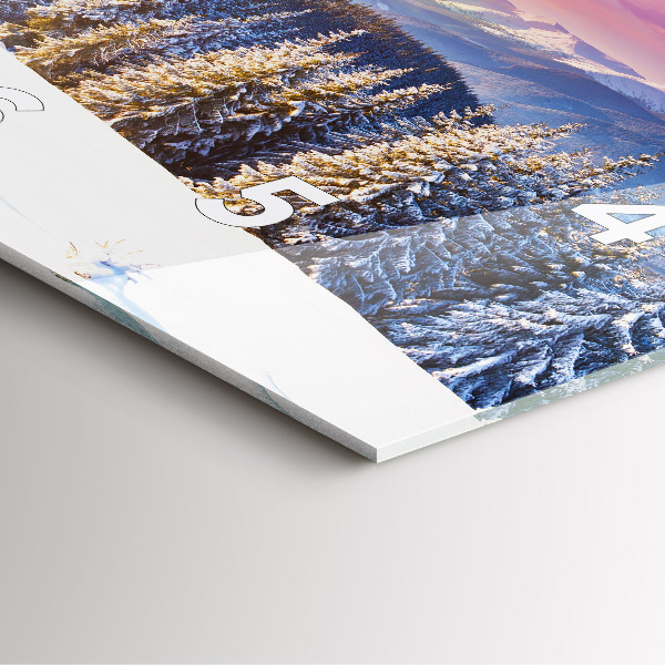 Reloj cuadrado Paisaje invernal de montaña