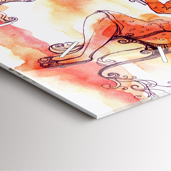 Reloj de pared cuadrado Mujer bebiendo té