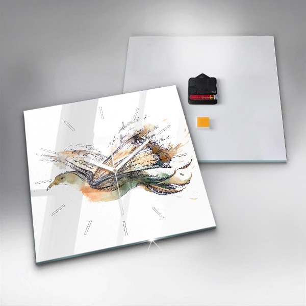 Reloj de pared cuadrado Libro de pájaros