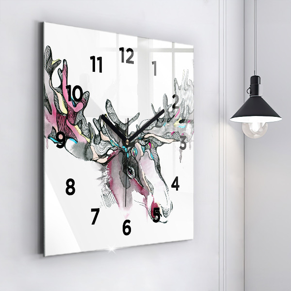 Reloj de pared cuadrado Alce abstracto