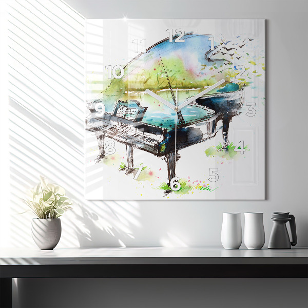 Reloj cuadrado Ilustración de las 4 estaciones