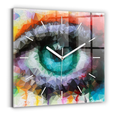 Reloj de pared cuadrado Ojo humano coloreado