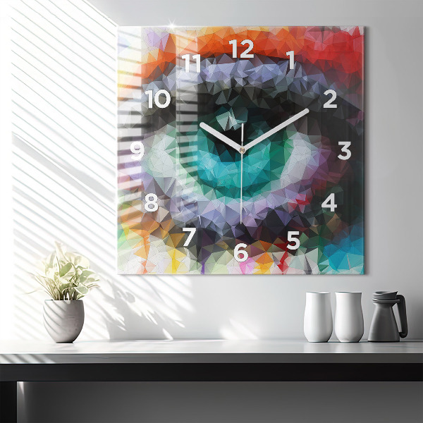 Reloj de pared cuadrado Ojo humano coloreado