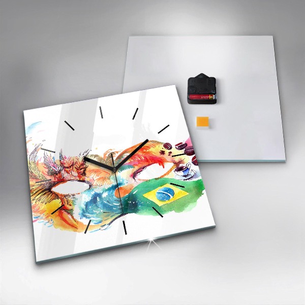 Reloj cuadrado Cultura - Bandera de Brasil