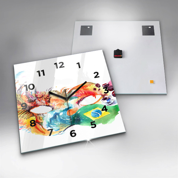 Reloj cuadrado Cultura - Bandera de Brasil