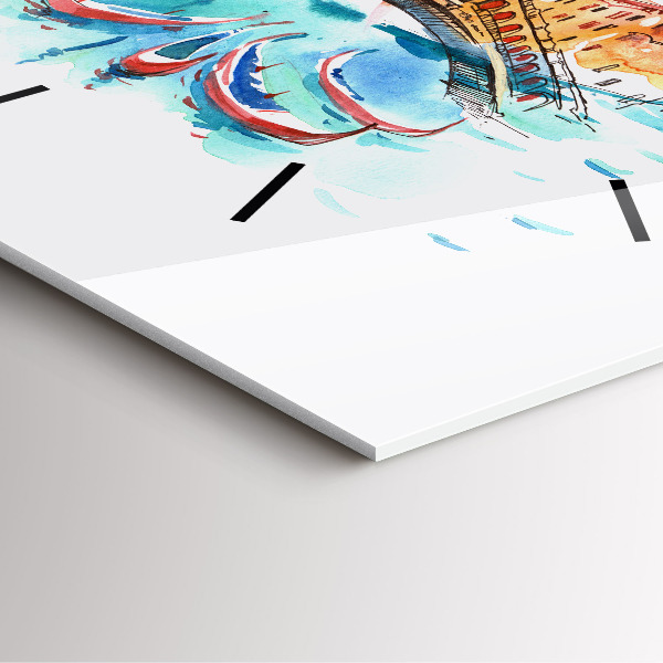 Reloj de pared cuadrado Italia - La góndola veneciana