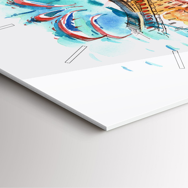 Reloj de pared cuadrado Italia - La góndola veneciana