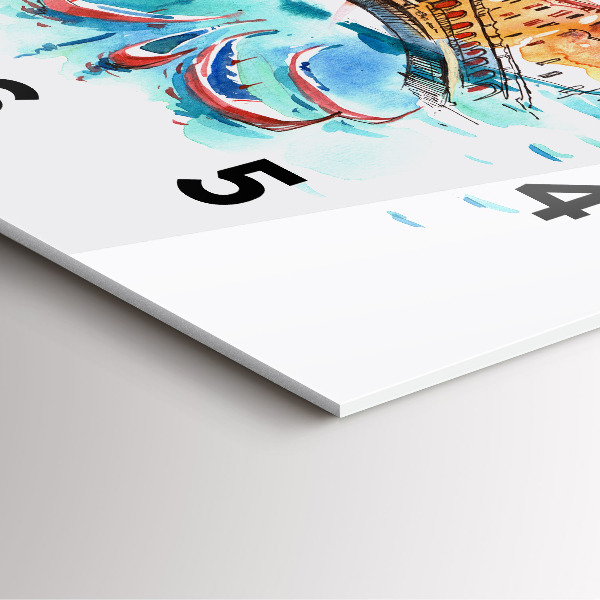 Reloj de pared cuadrado Italia - La góndola veneciana