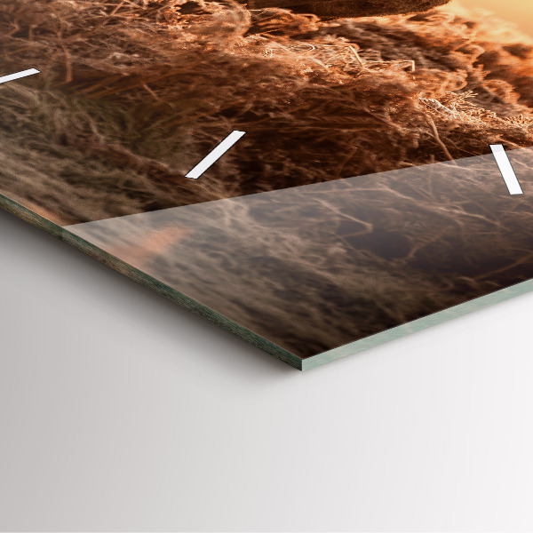 Reloj cuadrado Ciervo al amanecer