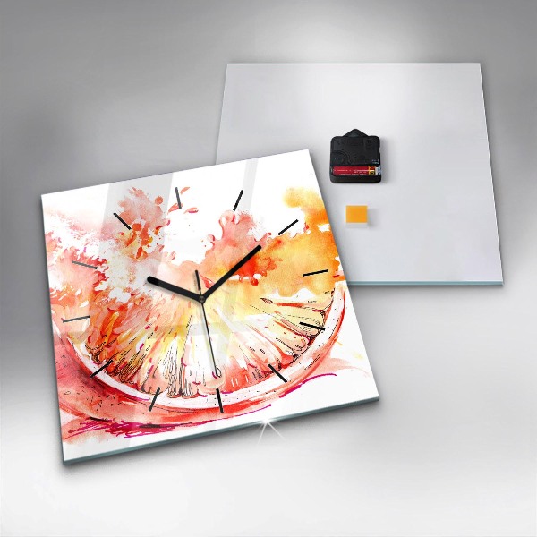 Reloj de pared cuadrado Naranja pintada