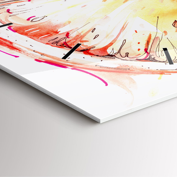 Reloj de pared cuadrado Naranja pintada