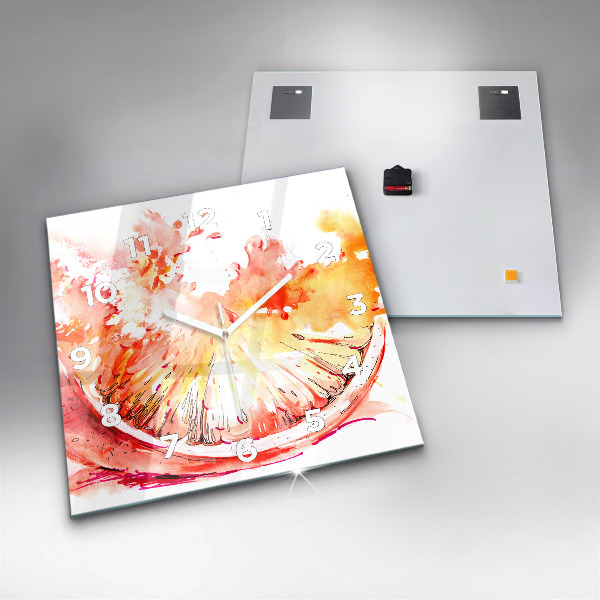 Reloj de pared cuadrado Naranja pintada