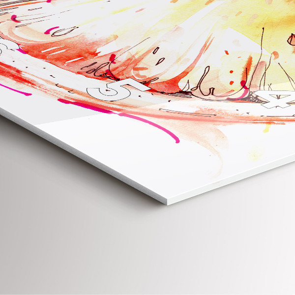 Reloj de pared cuadrado Naranja pintada