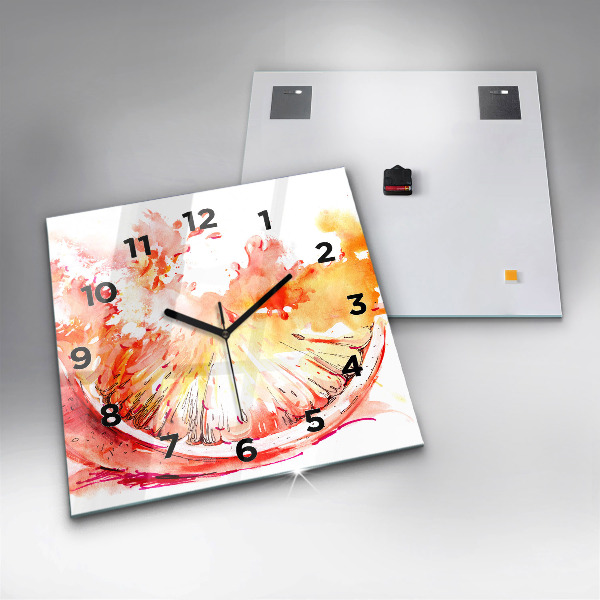 Reloj de pared cuadrado Naranja pintada