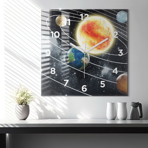 Reloj de pared cuadrado Sistema solar