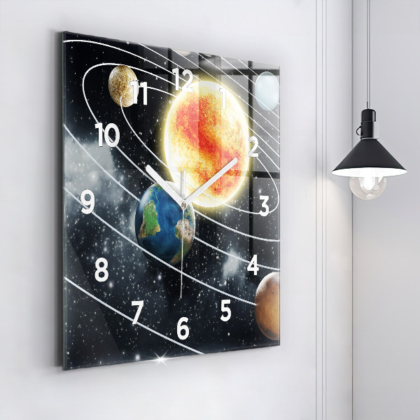 Reloj de pared cuadrado Sistema solar