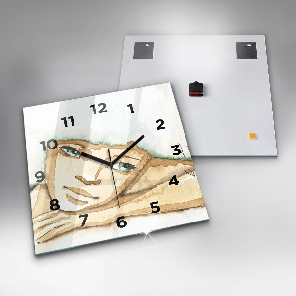 Reloj de pared cuadrado Retrato de mujer