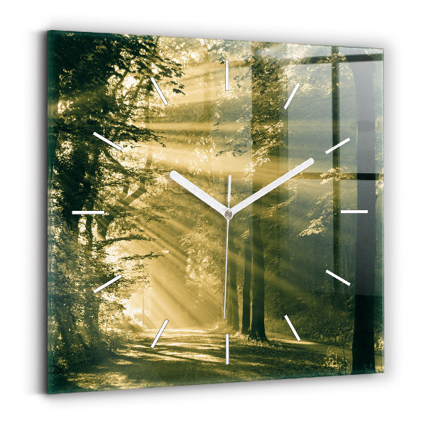 Reloj cuadrado Bosque de rayos de sol