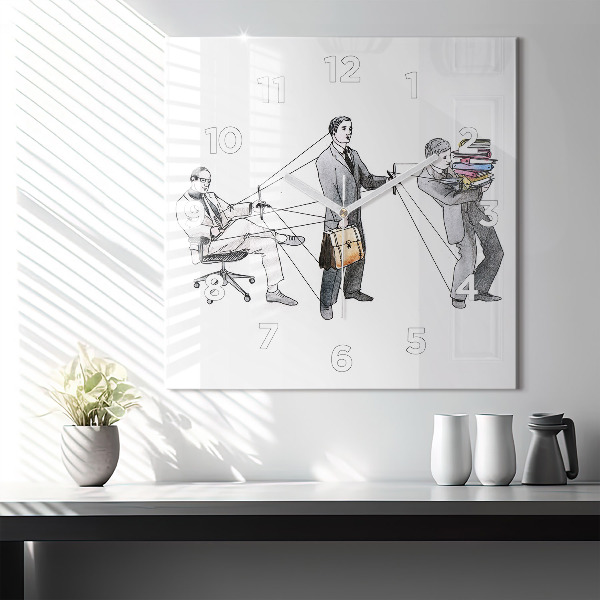 Reloj de pared cuadrado Gente marioneta