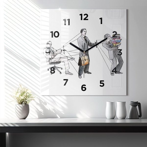 Reloj de pared cuadrado Gente marioneta