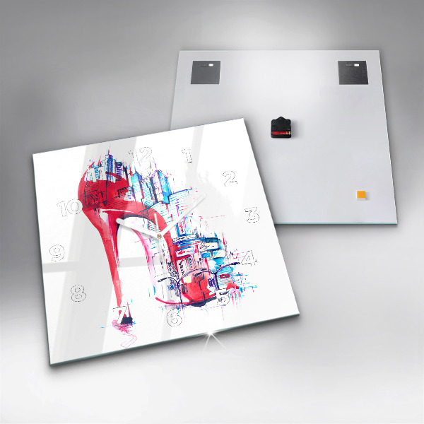 Reloj de pared cuadrado Tacón rojo