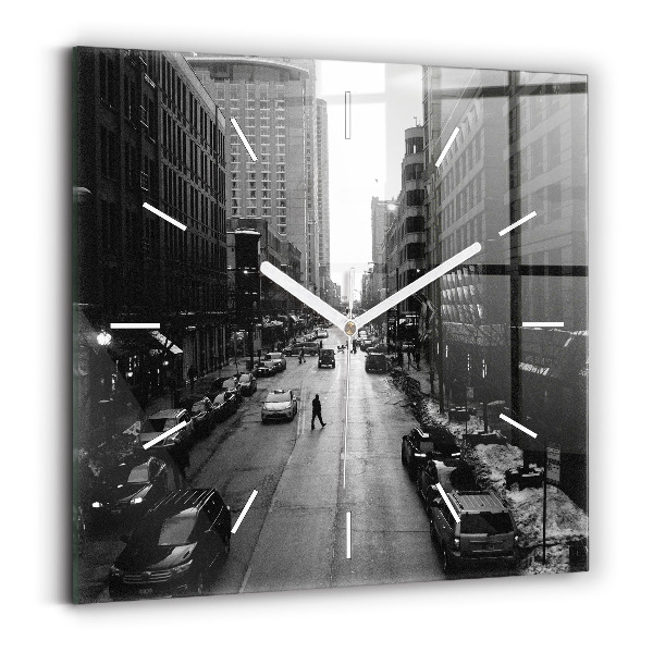 Reloj de pared cuadrado Calles de Chicago