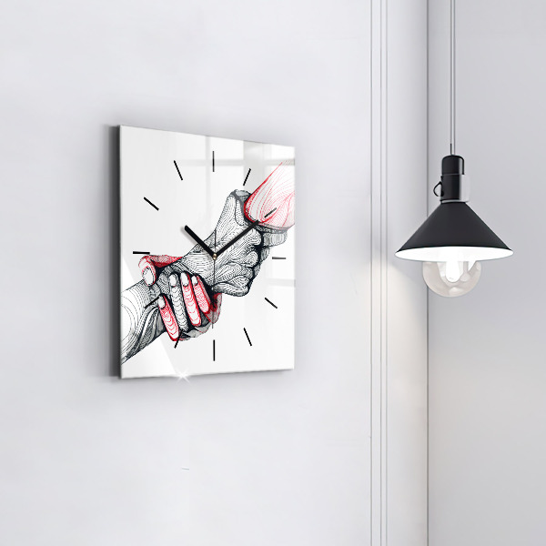 Reloj cuadrado Cogidos de la mano