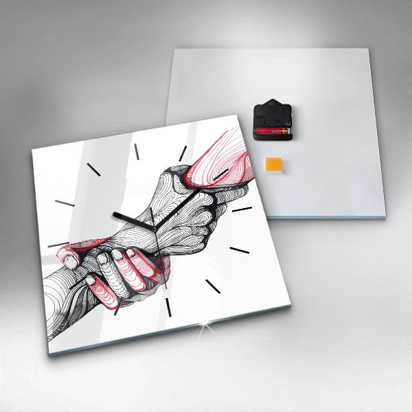 Reloj cuadrado Cogidos de la mano