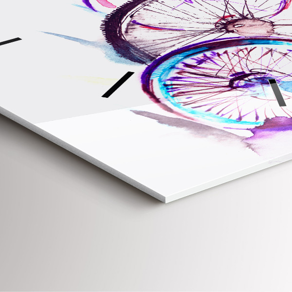 Reloj de pared cuadrado Bicicletas urbanas de colores
