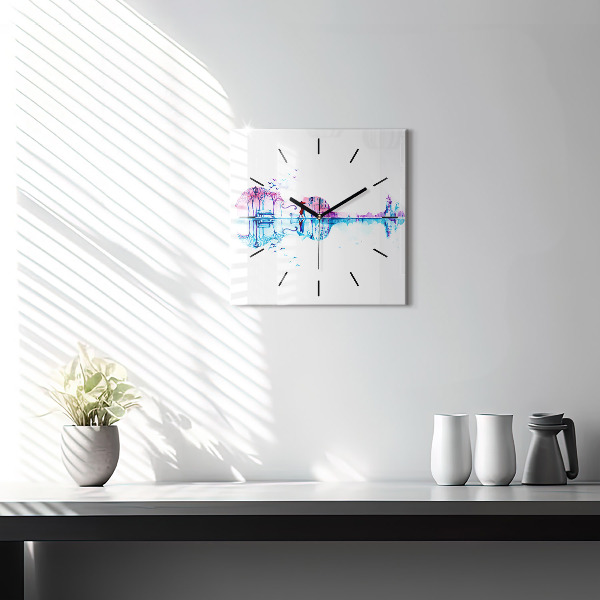 Reloj de pared cuadrado Cello Parque Lago