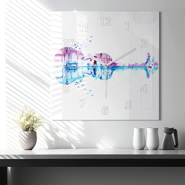 Reloj de pared cuadrado Cello Parque Lago