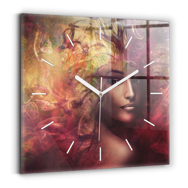 Reloj de pared cuadrado Retrato de mujer