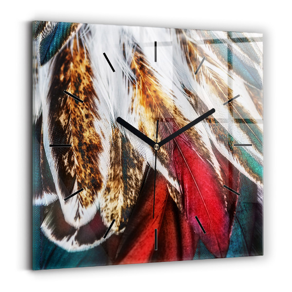 Reloj cuadrado Plumas marrón claro de un pájaro