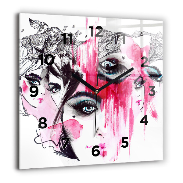 Reloj de pared cuadrado Muchas caras abstracto