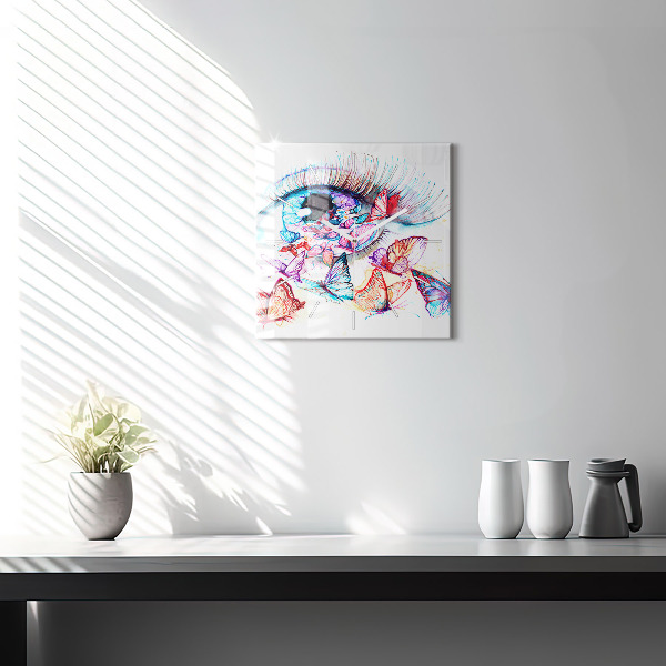 Reloj cuadrado Mariposas de ojos de colores