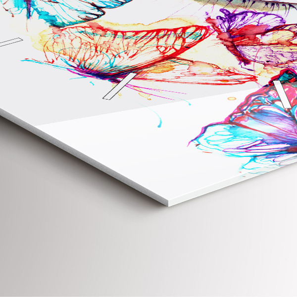 Reloj cuadrado Mariposas de ojos de colores