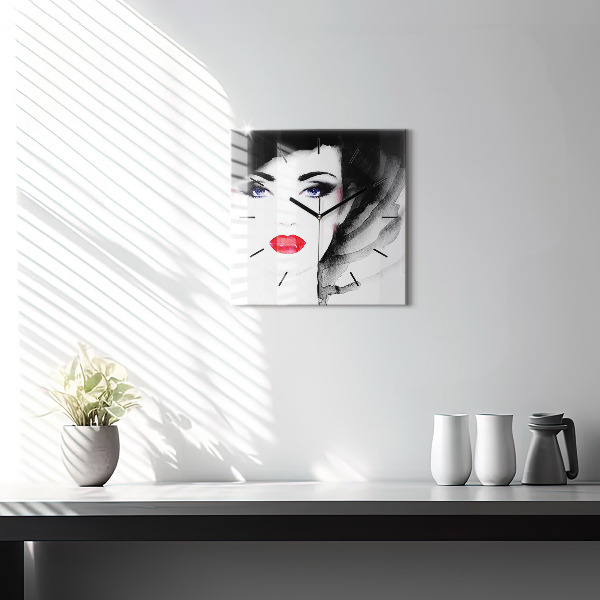 Reloj cuadrado Retrato de mujer