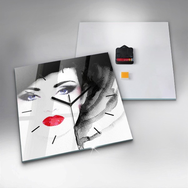 Reloj cuadrado Retrato de mujer