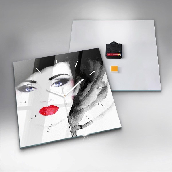 Reloj cuadrado Retrato de mujer