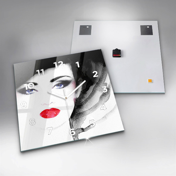 Reloj cuadrado Retrato de mujer