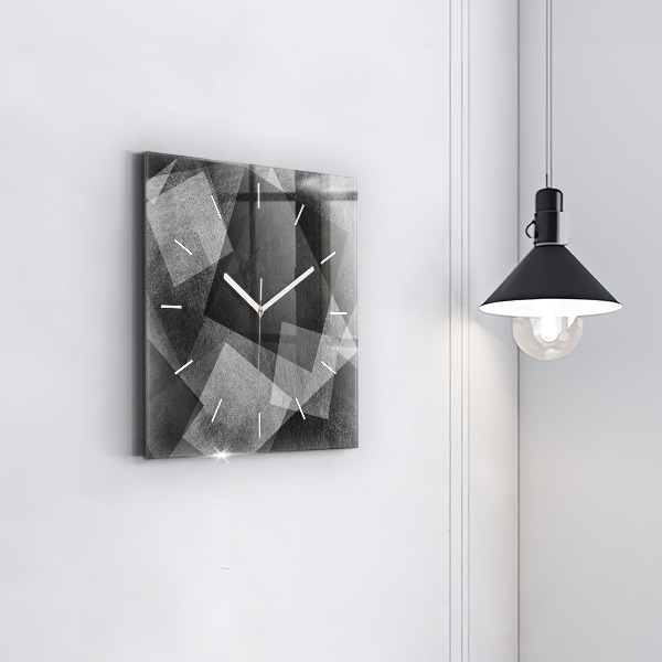 Reloj de pared cuadrado Abstracción geométrica