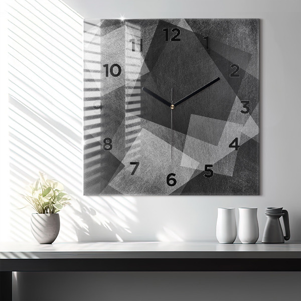Reloj de pared cuadrado Abstracción geométrica